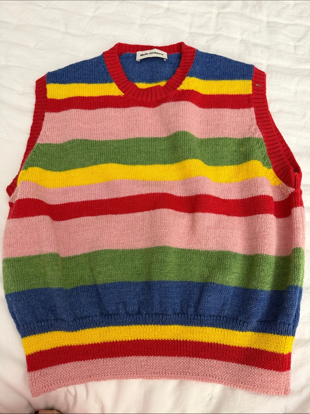 Multicolor Stripe Knit Sweater Vest - Pink/Green/Blue/Red/Yellow